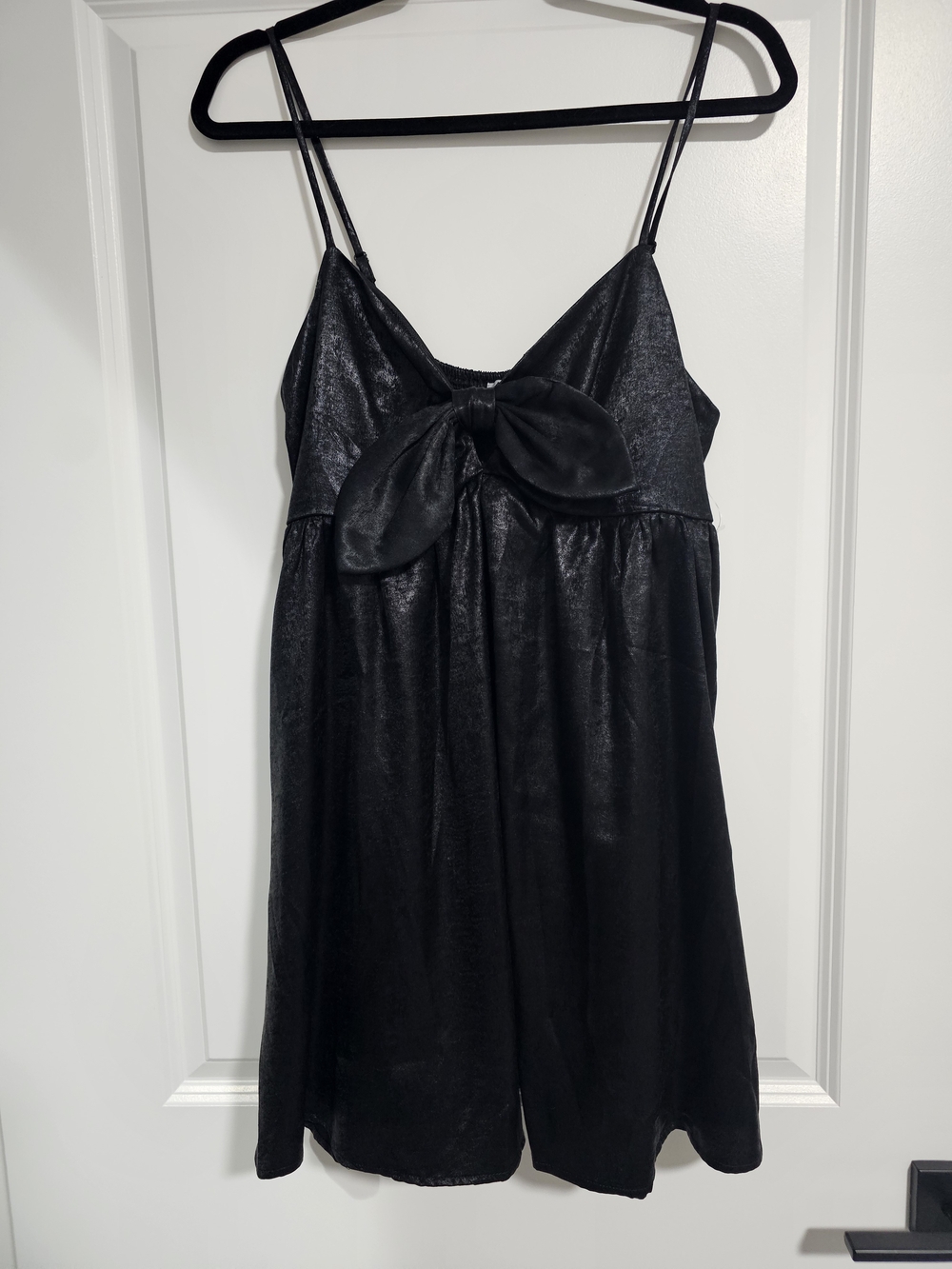 TCEC Black Mini Dress with Front Bow